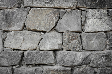 ancient pattern gray color of modern style design decorative uneven cracked real stone wall