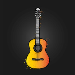 Fototapeta premium Acoustic guitar. Vector illustration.