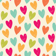 Valentine's Day bright seamless pattern with hearts. Vector illustration.