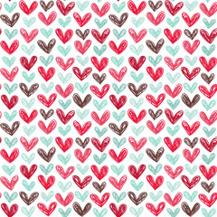 Seamless vector pattern with doodle hearts. Great for Can be fabric, textile, wallpaper, web page background.