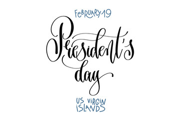 february 19 - President's day - US Virgin Islands, hand letterin
