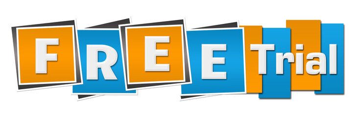 Free Trial Blue Orange Stripes Squares 