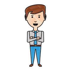 cartoon businessman icon