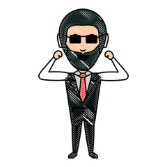 cartoon businessman icon
