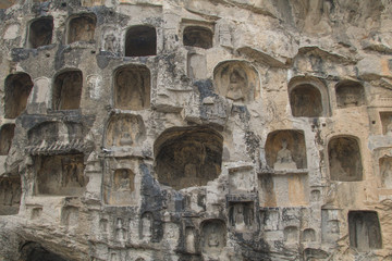 Stone Buddha Statue Carved from the mountains