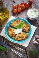 Delish potato pancakes with bacon