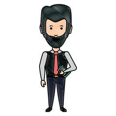 cartoon businessman icon