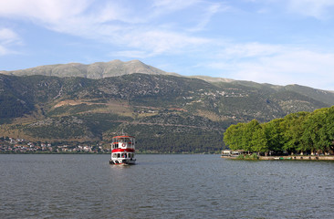 Lake and mountains Ioannina Greece landscape