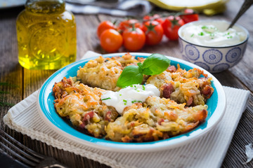 Delish potato pancakes with bacon
