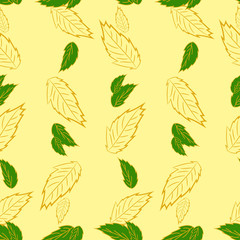 Vector seamless pattern of leaves.