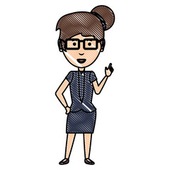 cartoon businesswoman icon