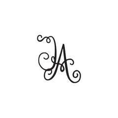 Handwritten monogram JA icon