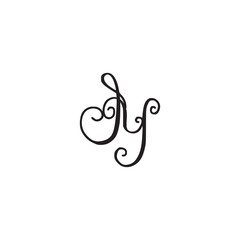Handwritten monogram IY icon