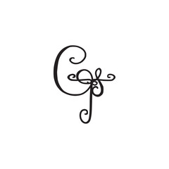 Handwritten monogram GT icon