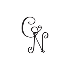 Handwritten monogram CN icon