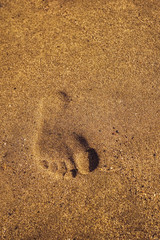 Footprints on the beach