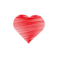 Heart made from lines. 