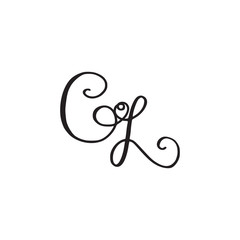 Handwritten monogram GL icon