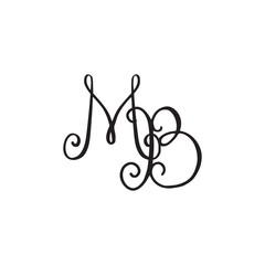 Handwritten monogram MB icon