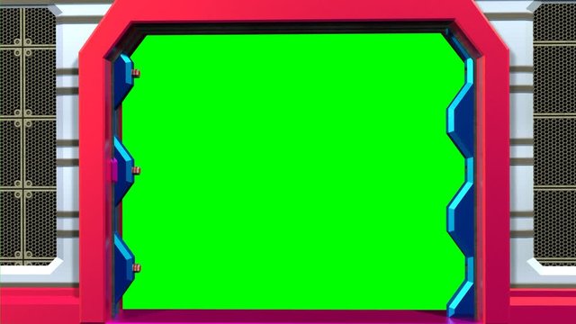 Apertura chiusura porte scorrevoli sci-fi su sfondo chroma key