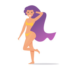 Woman in a swimsuit. Vector.