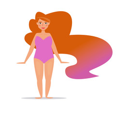Woman in a swimsuit. Vector.
