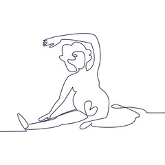 One continuing line. Yoga for pregnant
