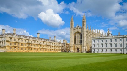 Cambridge, Cambridgeshire, United Kingdom - April 17, 2016. The famous King's College Chapel from...