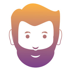 cartoon man face icon