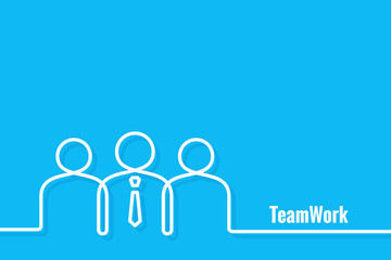 teamwork business concept. Line team work banner background
