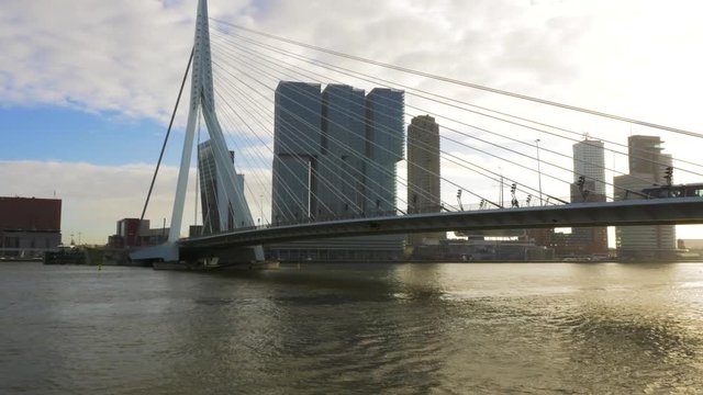 Erasmusbrug Erasmus bridge in harbour city Rotterdam in the Netherlands