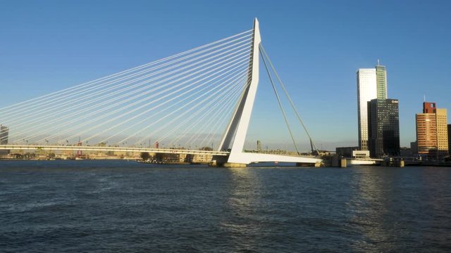 Erasmusbrug Erasmus bridge in harbour city Rotterdam in the Netherlands