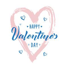 Happy Valentines Day typography poster with handwritten calligraphy text - vector illustration
