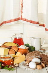 Rustic breakfast with fresh produce © sapunovaphoto