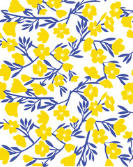 Цветок желтый синий