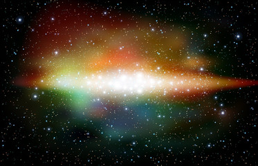Fototapeta na wymiar Colorful Universe filled with stars nebula and galaxy