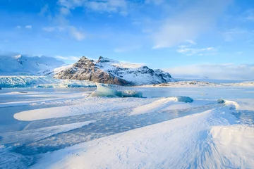 Crédence de cuisine en verre imprimé Glaciers Paysage gelé au glacier de vatnajokull, Islande