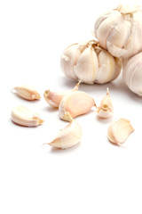 Garlic on a white background