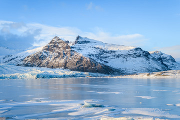 Fototapeta na wymiar frozen landscape at vatnajokull glacier, Iceland