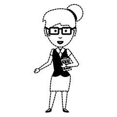 cartoon businesswoman icon