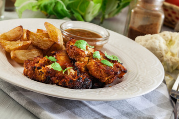 Vegetarian roasted cauliflower steak with herbs