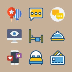 icon set about romance lifestyle with message, love chat and credit card