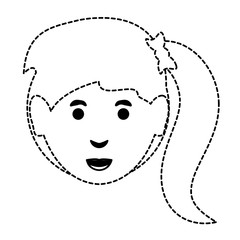 cartoon woman face icon