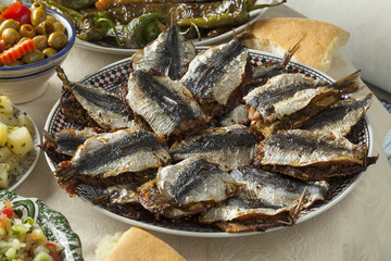 Traditional Moroccan stuffed sardines