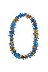 Number 0 made of puzzle pieces