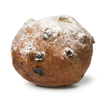 Single oliebol, traditional Dutch pastry for New Year's Eve
