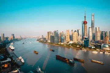 Zelfklevend Fotobehang Shanghai city skyline © Patrick Foto