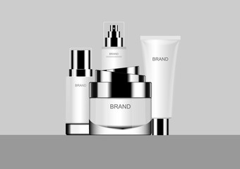 Cosmetic set mockups vector