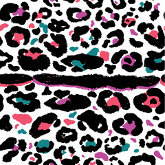 Obraz premium Seamless leopard wild nature pattern. Vector animal print.