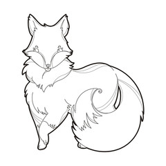 Vector image of a cute fox design isolated on a white background